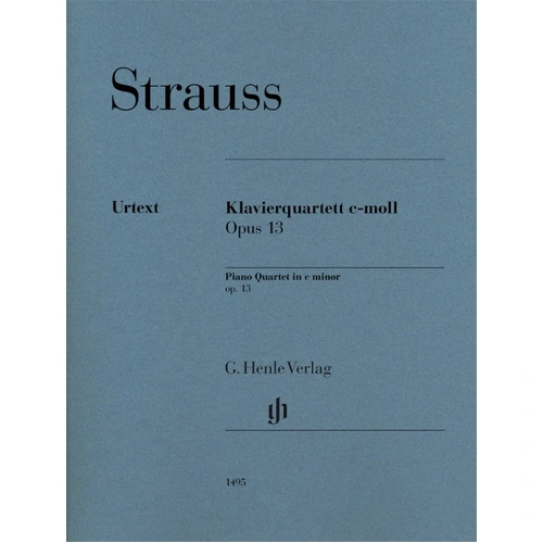 Strauss Piano Quartet C Minor Op. 13 Urtext Edition for Cello, Piano, Viola, Violin, 124 Pages