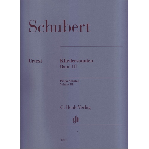 Schubert - Piano Sonatas Volume 3 (Early and Unfinished) Urtext Edition by Paul Badura-Skoda
