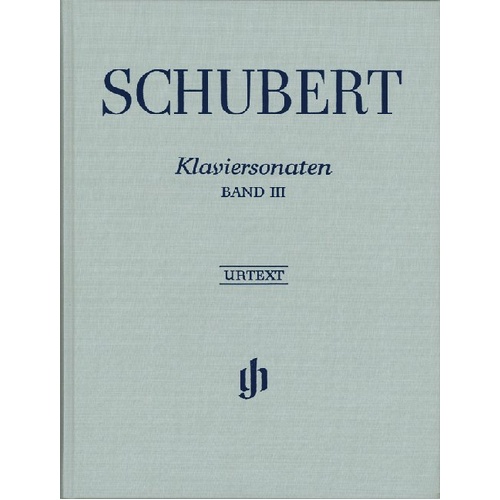 Schubert Piano Sonatas Volume III Bound Urtext Edition by G. Henle Verlag, 256 Pages, Includes Early Sonatas and Completed Fragments
