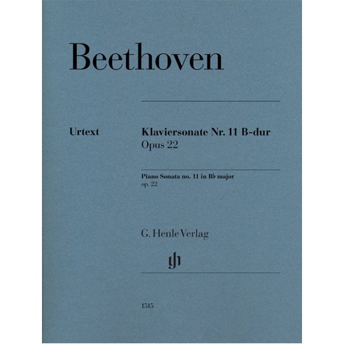 Piano Sonata No. 11 B Flat Major Op. 22 Urtext by Beethoven