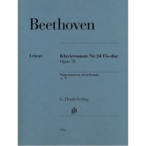 Beethoven Piano Sonata No. 24 F Sharp Major Op. 78 Urtext Edition