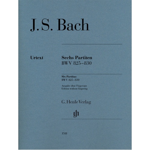 Bach - 6 Partitas Bwv 825-830 Without Fingering Urtext