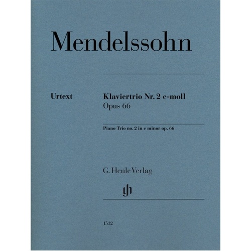 Mendelssohn Piano Trio No. 2 in C Minor Op. 66 - Henle Edition for Cello, Piano, Violin, 110 Pages