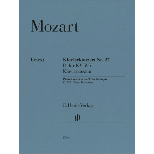 Piano Concerto No. 27 in B flat major K 595 for 2 Pianos 4 Hands by Mozart, G. Henle Verlag, 66 Pages