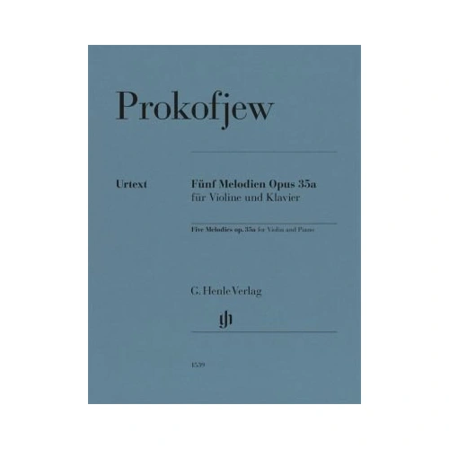 Prokofieff - Five Melodies Op. 35a for Violin and Piano, Urtext Edition, 40 Pages, G. Henle Verlag