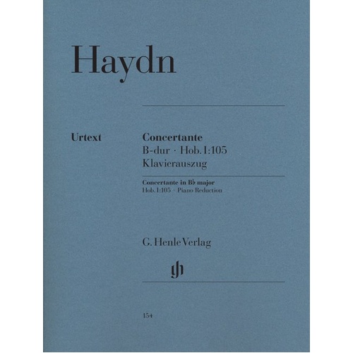 Concertante Hob 1 No. 105 in B Flat Major by Joseph Haydn for Bassoon, Oboe, Piano, Cello, Violin - G. Henle Verlag, Quintet, 83 Pages