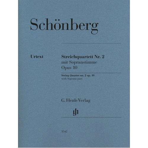 Schoenberg String Quartet No 2 Op 10 with Soprano Part, G. Henle Verlag Edition, 147 Pages, Viola and Cello