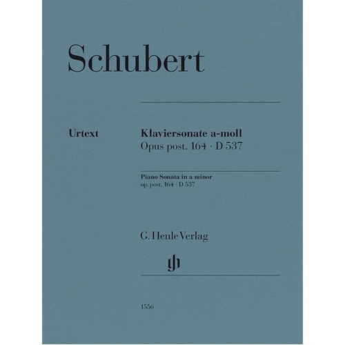 Schubert Piano Sonata A Minor Op. Post 164 D 537 Urtext Edition by G. Henle Verlag, 24 Pages, Piano Solo