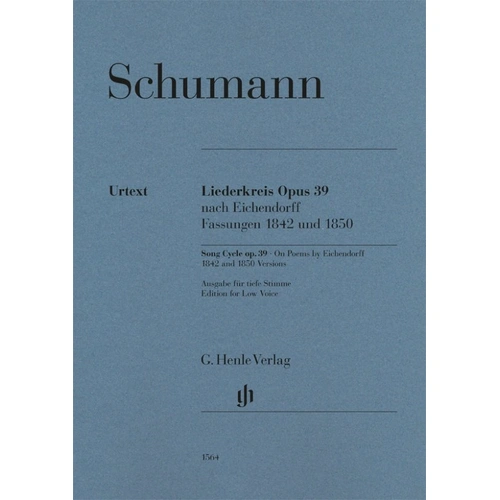 Schumann - Liederkreis Op 39 for Low Voice and Piano, Urtext Edition, G. Henle Verlag, 103 Pages