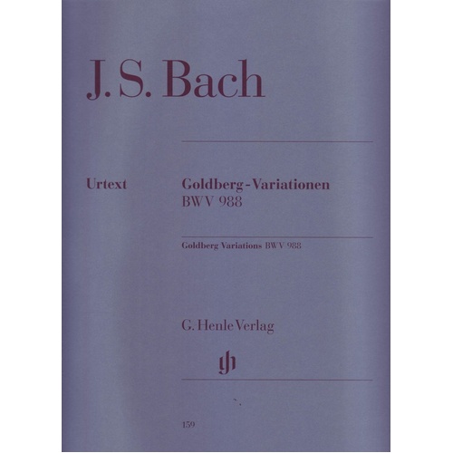 Bach - Goldberg Variations BWV 988 Urtext Edition for Piano Solo, Edited by Rudolf Steglich, G. Henle Verlag, 59 Pages