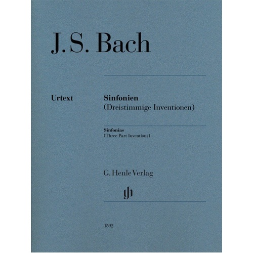 Sinfonias (Three Part Inventions) by Johann Sebastian Bach - Piano Sheet Music, 59 Pages, G. Henle Verlag