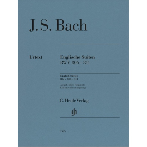 Bach - English Suites BWV 806-811 Urtext Edition for Piano, 144 Pages, G. Henle Verlag