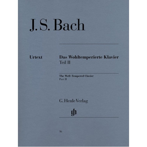 Bach - Preludes and Fugues Book 2 Urtext Edition for Piano Solo, Edited by Andras Schiff, G. Henle Verlag, 180 Pages