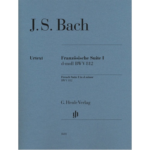 Bach - French Suite No 1 D Minor BWV 812 Piano Urtext Edition for Teaching