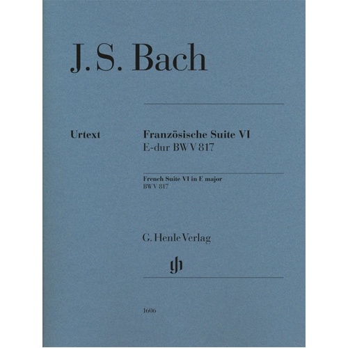 Bach - French Suite No 6 E Major BWV 817 Piano Urtext Edition