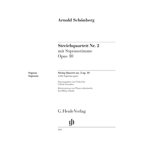 Schoenberg String Quartet No. 2 Op. 10 Soprano Part/Piano - Henle Urtext Edition