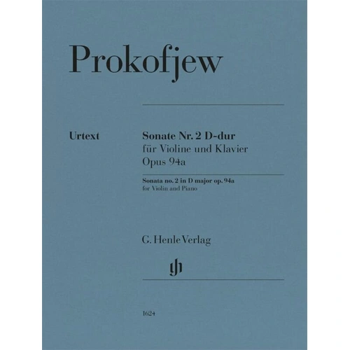 Prokofieff - Sonata No 2 D Major Op 94A for Violin/Piano, Urtext Edition by G. Henle Verlag, 58 Pages