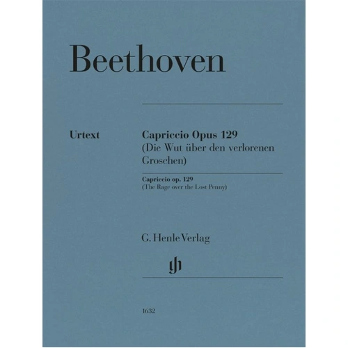 Beethoven - Alla Ingharese quasi un Capriccio G major op. 129 (The Rage over the Lost Penny) - Henle HN1632 Sheet Music
