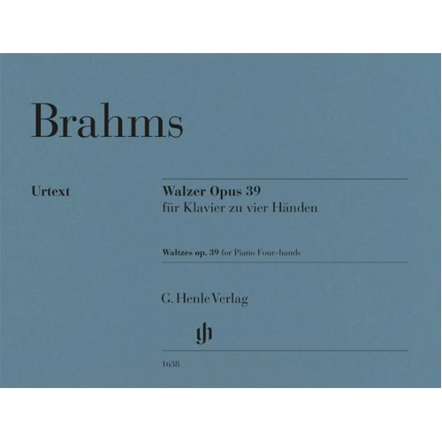 Brahms Waltzes Op. 39 for Piano Duet - Urtext Edition, 27 Pages, G. Henle Verlag