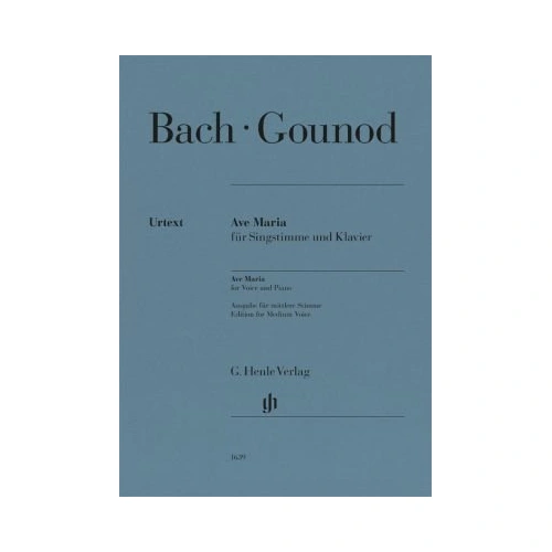 Bach/Gounod - Ave Maria for Medium Voice/Piano, Urtext Edition, 9 Pages, G. Henle Verlag