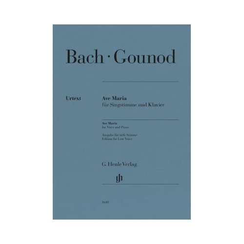 Bach/Gounod - Ave Maria for Low Voice/Piano, Urtext Edition, G. Henle Verlag, 9 Pages