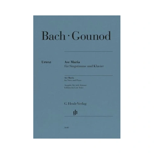 Bach/Gounod - Ave Maria for Low Voice/Piano, Urtext Edition, G. Henle Verlag, 9 Pages
