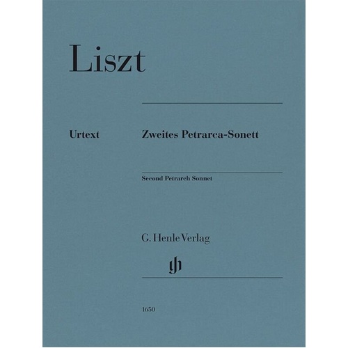 Liszt - Second Petrarch Sonnet for Piano - Urtext Edition, 14 Pages, G. Henle Verlag