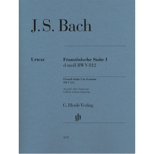 Bach French Suite No. 1 D Minor BWV 812 Piano Solo Edition by G. Henle Verlag