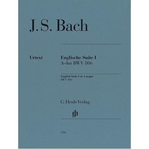 Bach English Suite No 1 A Major BWV 806 Piano Solo Sheet Music by G. Henle Verlag