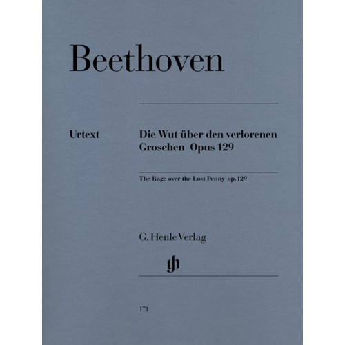 Beethoven - Rage Over The Lost Penny Op 129 Urtext (Softcover Book)
