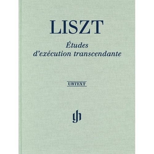 Liszt - Transcendental Etudes Clothbound Urtext Edition for Piano Solo, 132 Pages, G. Henle Verlag