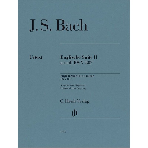Bach - English Suite No 2 A Minor BWV 807 Piano Solo Edition by G. Henle Verlag