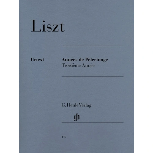 Annees de Pelerinage Book 3 by Franz Liszt - Piano Solo, 60 Pages, G. Henle Verlag