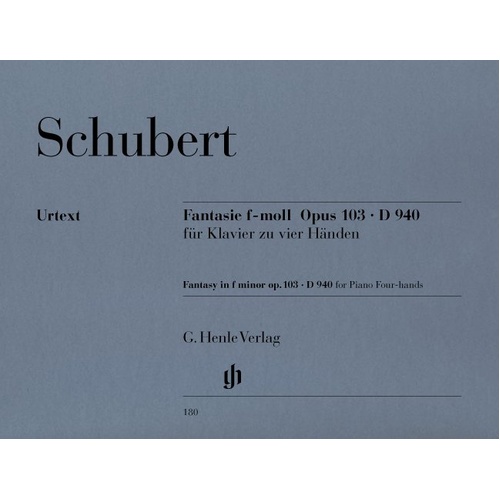 Schubert - Fantasia F Minor Op. 103 D940 Piano Duet Urtext Edition 31 Pages