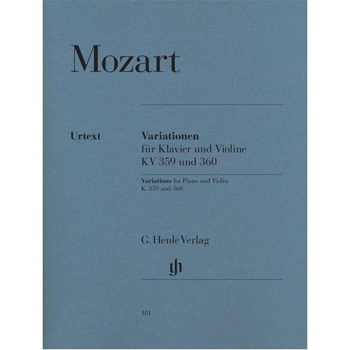 Mozart Variations K 359 G Major & K 360 G Minor for Violin - G. Henle Verlag, 29 Pages