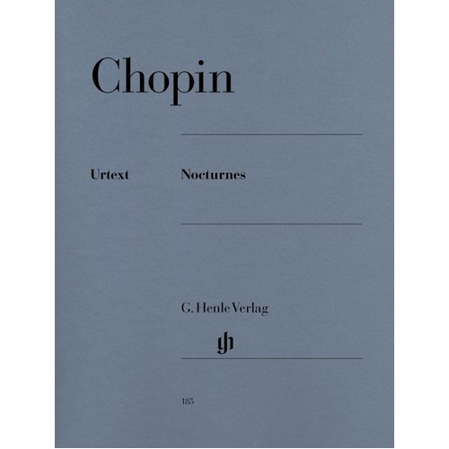 Chopin Nocturnes Urtext Edition for Piano Solo, G. Henle Verlag, Edited by Ewald Zimmermann, 132 Pages