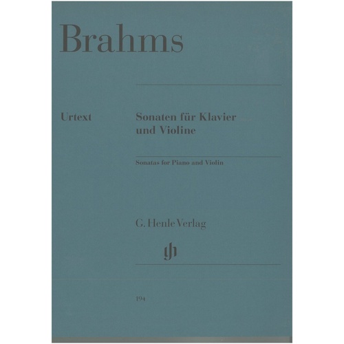 Brahms Sonatas for Violin and Piano Urtext Edition by G. Henle Verlag