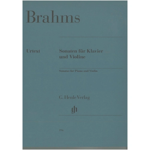 Brahms Sonatas for Violin and Piano Urtext Edition, G. Henle Verlag, 180 Pages