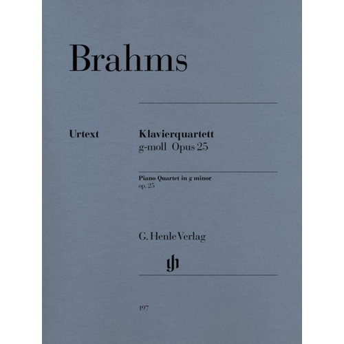 Piano Quartet No 1 Op 25 G Min Piano Violin Viola Vc (Set Of Parts) Book