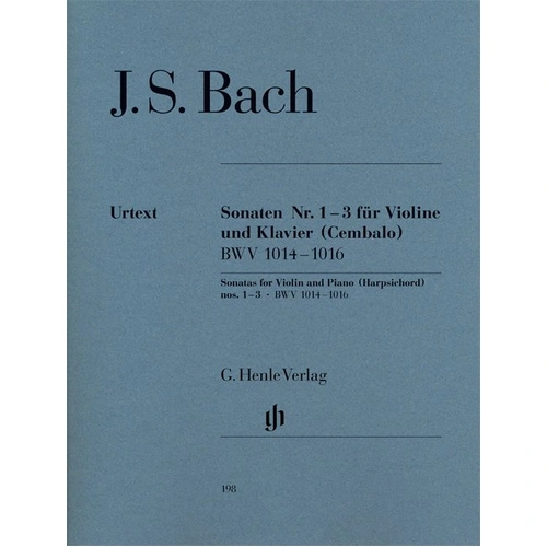 Bach - Sonatas for Violin/Piano Vol 1 Nos 1-3 BWV 1014-1016 Urtext Edition by G. Henle Verlag