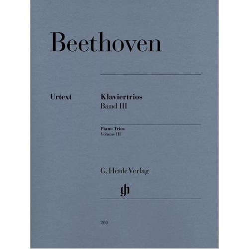 Piano Trios Volume 3 by Beethoven for Violin, Cello and Piano - G. Henle Verlag
