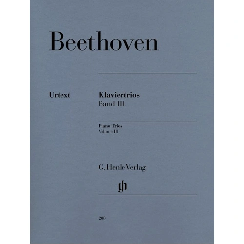 Piano Trios Volume 3 by Ludwig van Beethoven for Piano, Violin, and Cello - G. Henle Verlag, 210 pages