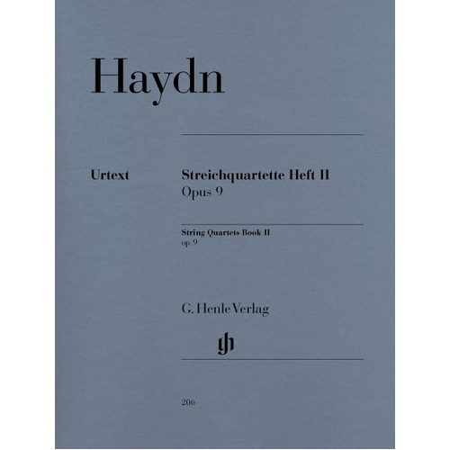 String Quartets Vol. 2 Op. 9 Nos 1-6 by Joseph Haydn, G. Henle Verlag, 130 pages, for Viola, Cello, Violin