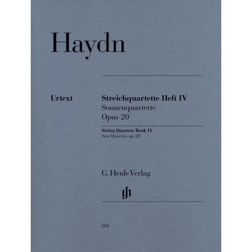 String Quartets Book 4 Op 20 Nos 1-6 (Set Of Parts) Book