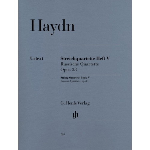 Haydn - String Quartets Book 5 Op 33 Nos 1-6 (Set Of Parts) Book