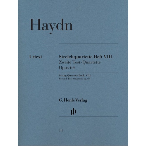 String Quartets Volume 8 Op. 64 by Joseph Haydn, G. Henle Verlag, 144 Pages, Viola, Cello, Violin