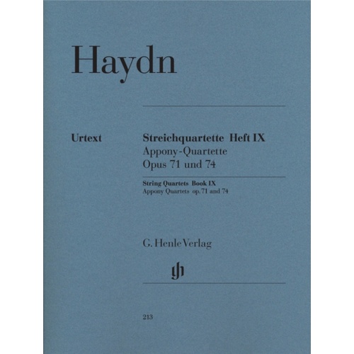 String Quartets Book 9 Op 71 Op 74 (Set Of Parts) Book