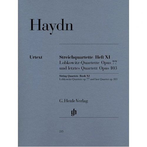 String Quartets Vol. 11 Op. 77 Op. 103 by Joseph Haydn - G. Henle Verlag - 112 Pages - Viola, Cello, Violin