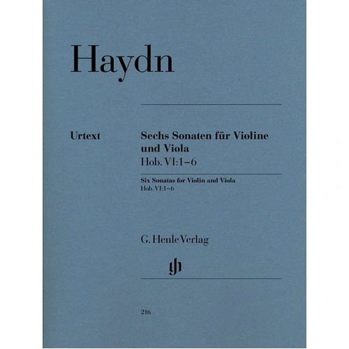 Haydn 6 Sonatas Hob 6 No 1 to 6 for Violin and Viola G. Henle Verlag Edition