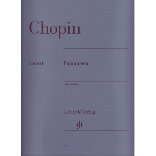 Chopin - Polonaises Urtext Edition for Piano Solo, 154 Pages, Edited by Ewald Zimmermann, Fingering by Hans-Martin Theopold